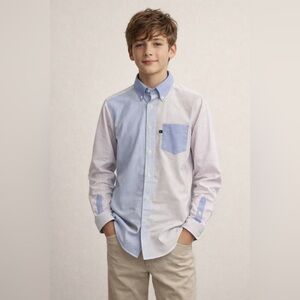 Brooks Brothers Teens Long Sleeve Button Down Shirt Supima Cotton Size XL